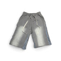 SMALL GREY OVERSIZED FLARED PAISLEY SHORTS